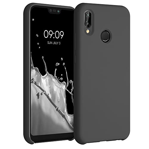 kwmobile Cover per Huawei P20 Lite Custodia - Back Case per Smartphone in Silicone TPU - Protezione Gommata - nero matt