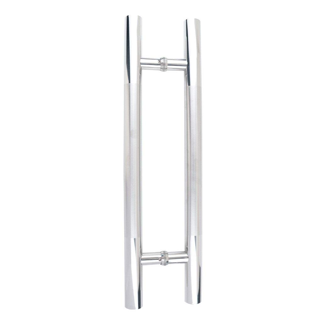 Poignée de porte coulissante ronde en inox anti-traces pour rénover une porte de grange en bois