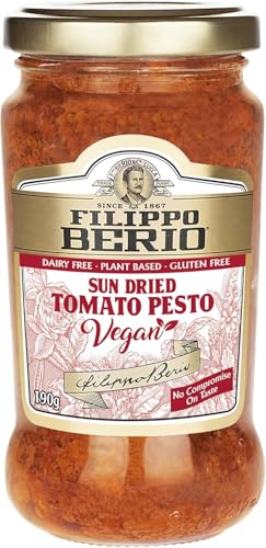 Image of Filippo Berio Sun Dried Tomato Pesto Vegan • Dairy Free • Plant Based • Gluten Free, 6.7 oz ℮ 190 g, 18 Pack