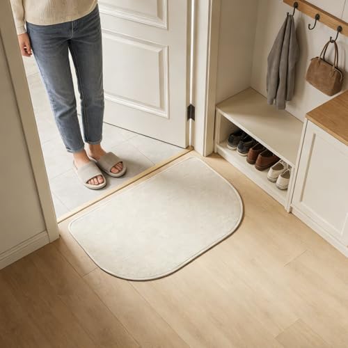 Absorbent Bath Mat, Ultra Thin Stain Resistant Quick Dry Rubber Backing Machine Washable Non Slip Bath Mat,Multi-Scenario Universal Easy to Clean Skin-Friendly Bath Mats for Bathroom Bedroom Home - image 5