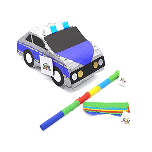 Pinata de police en papier pour anniversaire avec bâton et masque de jeu