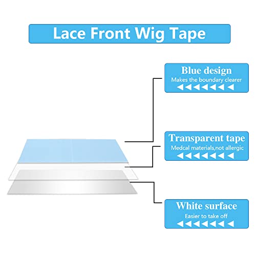 Piaou Lace Front Wig Tape Double Sided Wig Tape For Lace Wigs 36Pcs Strong Hold Adhesive Tape Waterproof Lace Tape For Wigs Toupee Hairpiece And Hair Extensions (Straight) #TOP3