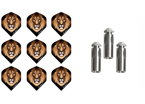 iFlight 3 Sets of Ruthless Standard Dart Flights Plus 1 Set of 3 Aluminum Dart Flight Protectors (Lion)