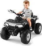 Quad Électrique Enfant 12V avec 2 Moteurs,Porteur Enfants Moteur Quad avec Télécommande Parentale, LED, Musique Bluetooth/USB,Voiture Électrique Tout Terrain pour Enfants 3 8 Ans