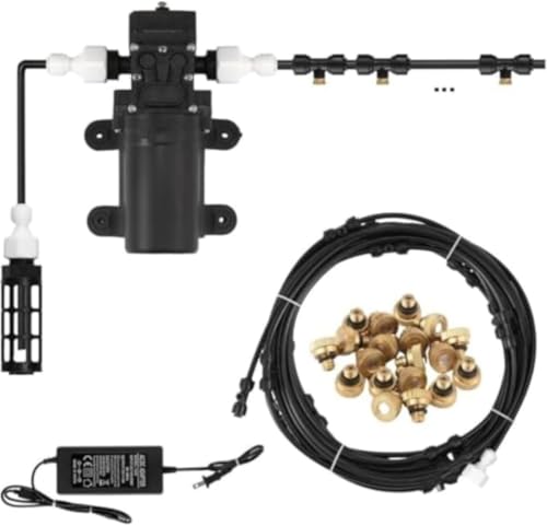 DancJulieミスト発生器 噴霧加湿器 自動噴霧キット ミストポンプ付き タンク式 ミストシャワー 熱中症対策 加湿・冷却・粉塵や埃対策用 ミスト発生器 細かい霧 手軽にミストシャワー お庭/ベランダ/畜舎/工場/倉庫などに 自動霧吹き装置 ミストシス