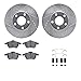 Dynamic Friction Company Front Brake Rotors-Drilled and Slotted-Silver with 5000 Advanced Brake Pads includes Hardware 7512-74029