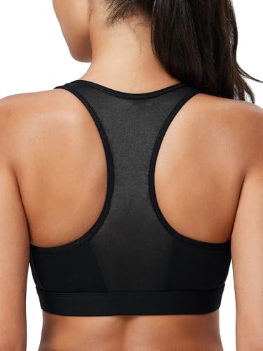 Zip Front Closure High Impact Sports Bra for Women Post Surgery Racerback Sports Bra High Support Workout Running Bras3
