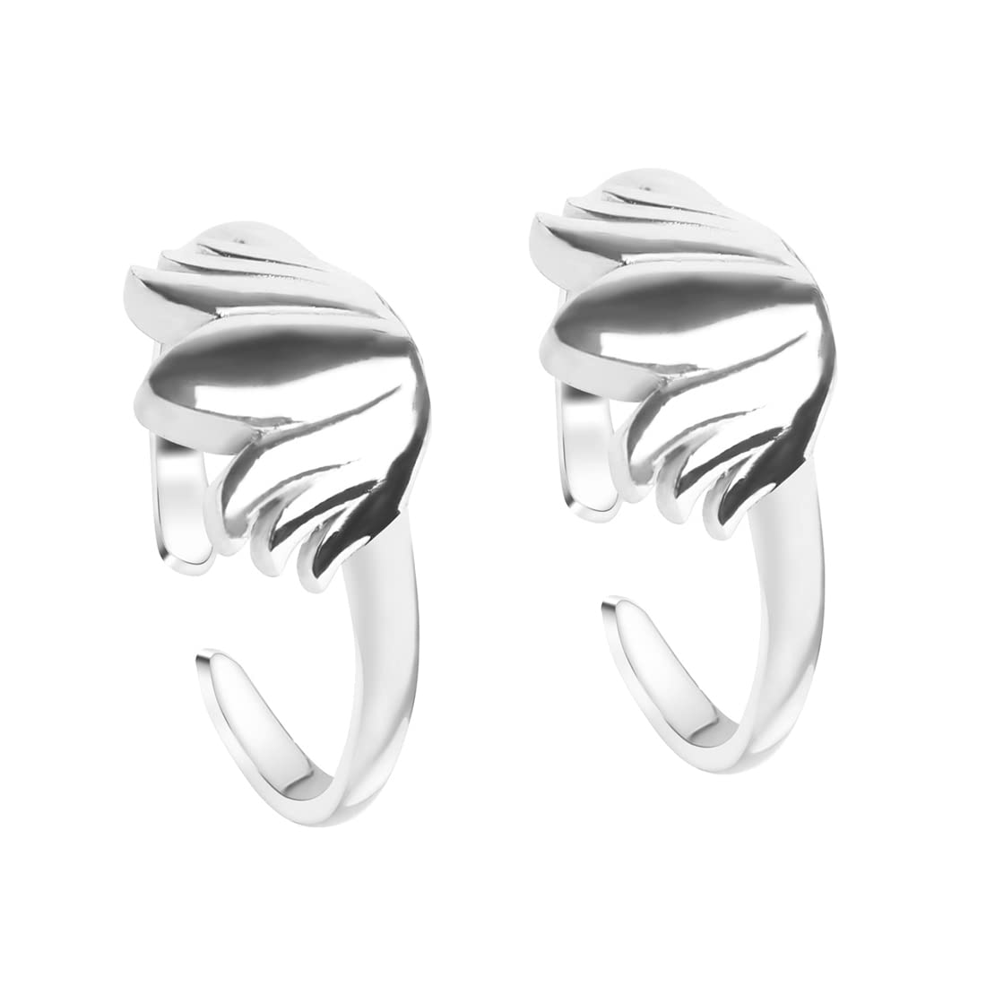 Clara 925 Sterling Silver Hugo Toe Rings Pair | Size Adjustable | Gift for Women and Girls