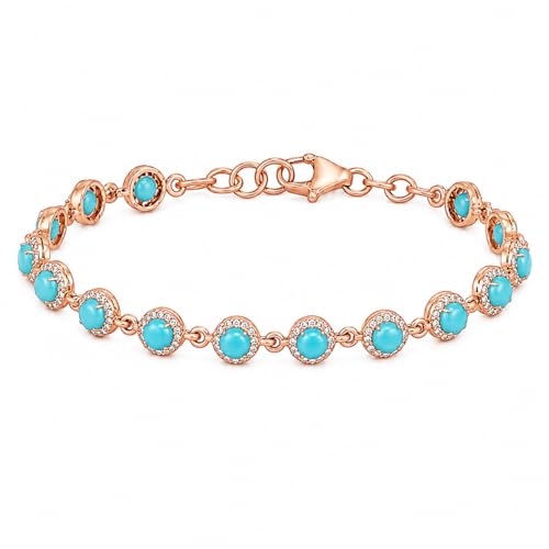 Bracelet tennis turquoise en argent 925, un bijou d'exception serti de oxydes de zirconium