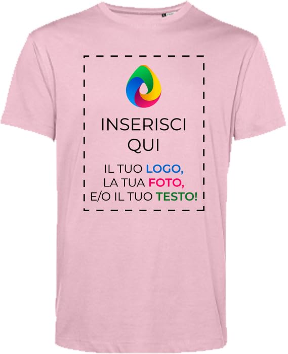 Teetaly Maglietta T-Shirt Personalizzata Stampa Fronte Retro Uomo in Cotone Organico
