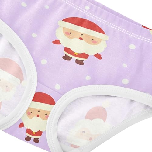 Girls' Cotton Briefs Organic Cotton Toddler Underwear for Girls Santa Claus Pattern4
