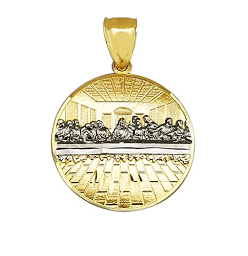 10K Gold Last Supper Pendant Charm Last Supper Medal