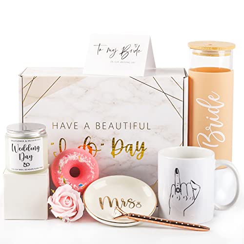 Coloapt Bride To Be Gifts Box,Bridal Shower Gift,Bachelorette Gifts For Bride,Wedding Gifts For Bride,Bachelorette Party Gifts For Bride,16Oz Coffee Tumbler,Mug Scented Candle Set Gifts #TOP26