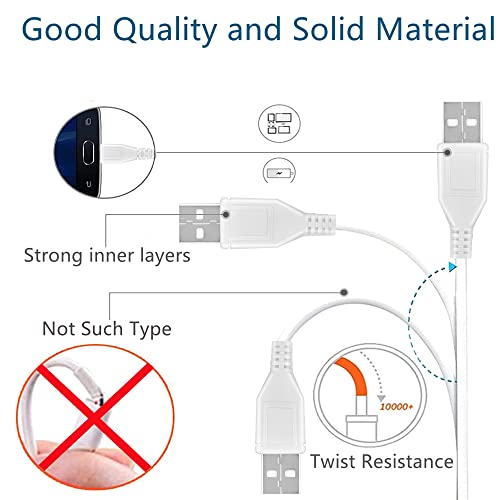 HISPD 5ft White Micro USB Charging Cable Power Supply Charger Cord Lead for Remington HC-5550 HC-5350 Precision Power Haircut Beard Trimmer Grooming Shaver Clipper