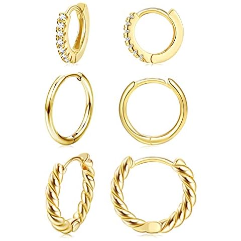 LOLIAS Pendientes de Aro Pequeños Trenzados Oro 14K Cover