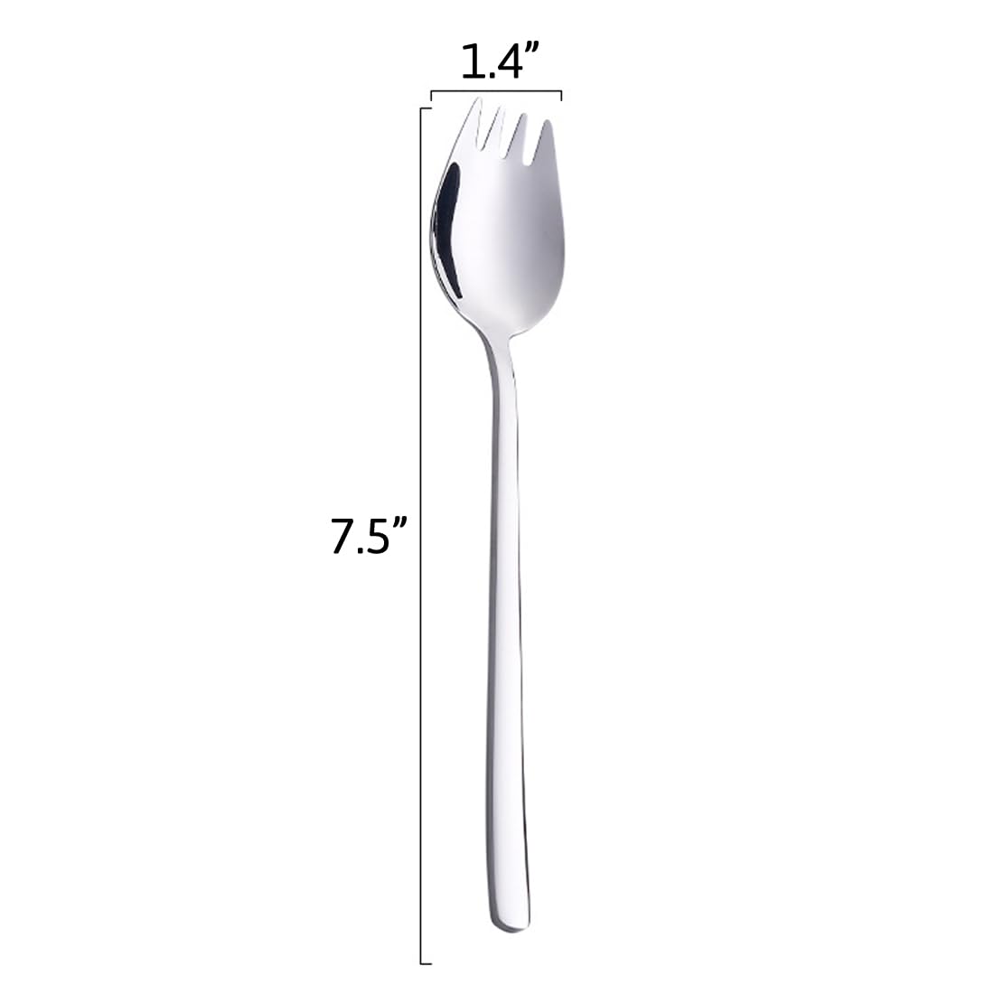 Sporks, 6-Pack Sporks Stainless Steel, 304 Metal Spork for Everyday Household Use, 7.4-Inch Long Handle Dessert Spoons Ice Cream Spoons Salad Forks, Spork for Fruit Appetizer Dessert — Amazon image 2