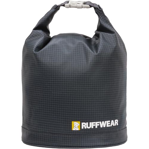 Ruffwear Kibble Kaddie Dog Food Travel Bag Roll-Down Closure Storage Easy-Pour Spout Compact Waterproof Odor-Sealing Liner with Stash Pocket 10L/42 Cups Camping Road Trip Essential Basalt Gray