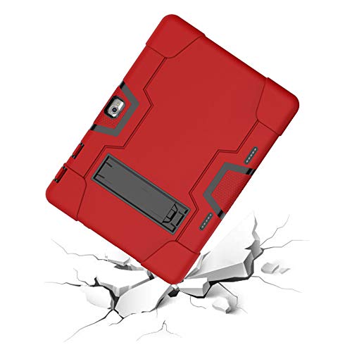 Cherrry For Dragon Touch K10 Case,Hybrid Heavy Duty Shockproof Defender Rugged Protective Case Cover With Stand For Dragon Touch K10/Gtyd 10 Inch/Foren-Tek 10 Inch/Tagital 10 Inch Tablet(Red/Black) #TOP5