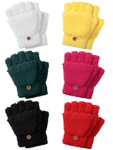Image of Geyoga 6 Pairs Kids Fingerless Gloves