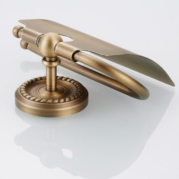 Vintage Brass Toilet Paper Holder with Cover - Wall Mounted Bathroom Tissue Roll Storage Solution Vintage Bathroom Accessories (Antique Brass) - Image 2