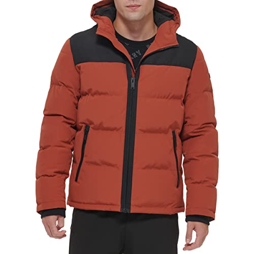 Image of DKNY Men's Mixed Media Quilted Puffer Jacket