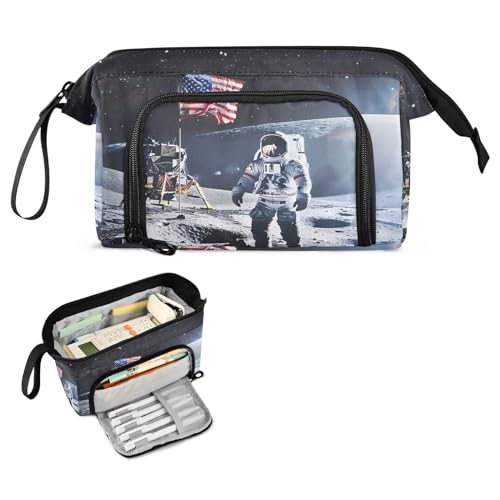 Image of Space Astronaut Nasa Apollo Pencil Case Large Pencil Pouch Big Pencil Box Pen Bag Organizer Pencil Bags with Zipper for Adults Girls Kids Boys School 038