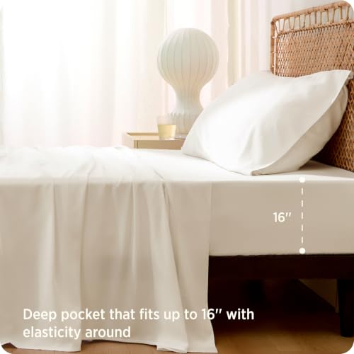Image of Bedsure PureWoven 100% Rayon Derived from Bamboo, Twin Bed Sheets, 3 Pieces
