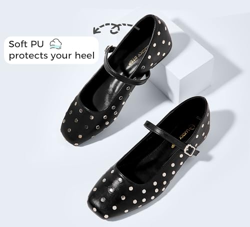 LUCKY STEP Women's Mary Jane Flat Shoes Comfortable Dress Shoes Ankle Strap Round Toe Retro Faux Leather Slip On Flats3
