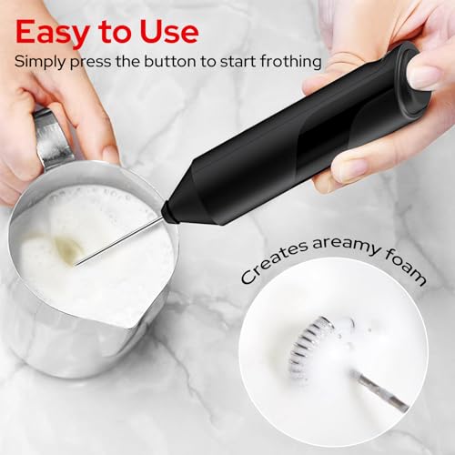 COSTAR Milk Frother for Coffee with Stand, Battery-Operated Electric Milk and Coffee Blender, Mini Handheld Coffee Mixer,Portable Foam Maker for Coffee, Cappuccino, Egg Beaters,... - Image 4