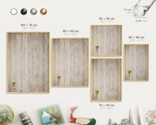 Tablón de anuncios magnético 80x60 de acero dorado para notas de pared 3