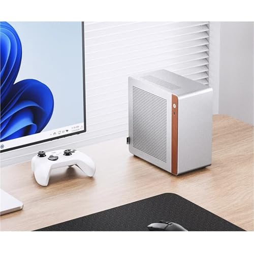 Gabinete RXJPASD modelo MDEBNMFJN compatible con placas Mini ITX, construcción de aluminio, tamaño compacto NV10 Silver miniatura 5