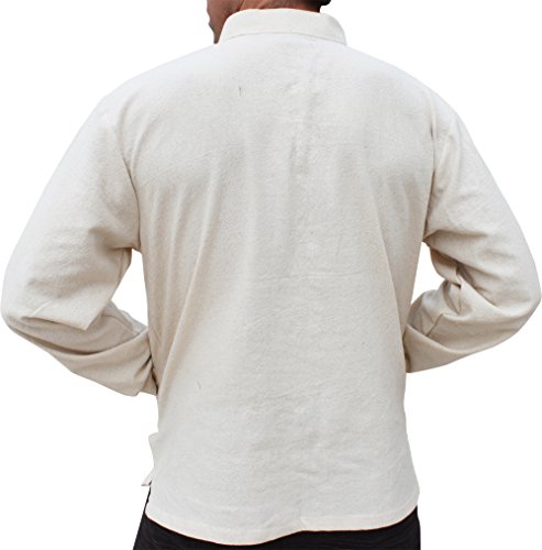 Image of RaanPahMuang Thick Muang Cotton Chinese Jacket Shirt Mandarin Frog Button Front