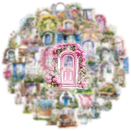 Image of 50PCS Garden Stickers Aesthetic PET Sticker Garden Flower wall Decal Waterproof Decorative Decals for Scrapbook DIY Crafts Album Bullet Journal Planner Water Bottles Laptop Phone (Garden Sticker)