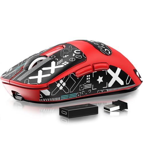 ماوس گیمینگ ATTACK SHARK X3 Pro وزن 49 گرم، 8KHz، سنسور PAW3395 و 26000 DPI – مدل X3 Pro، قرمز