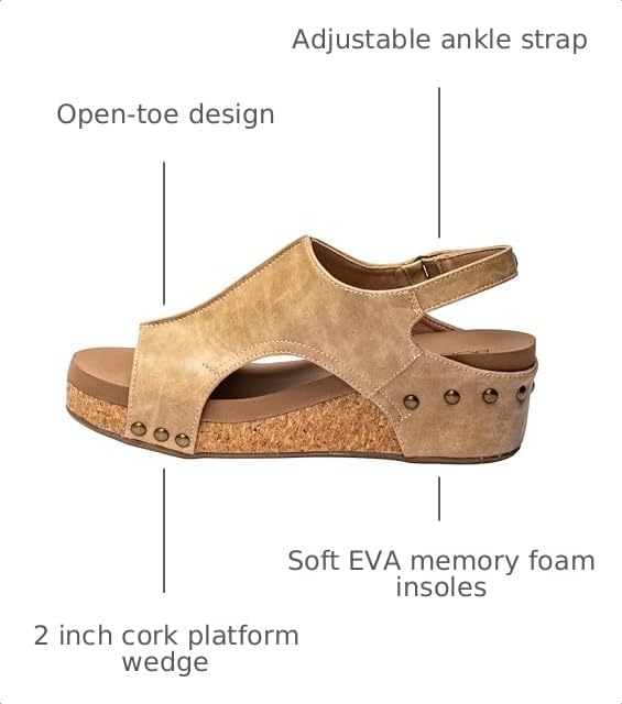 Image of Corkys Footwear Volta Wedge - Chic Elegance Meets All-Year Comfort with a 2-Inch Cork Heel and Marshmallow Insole for Stylish Everyday Wear and All-Day Comfort