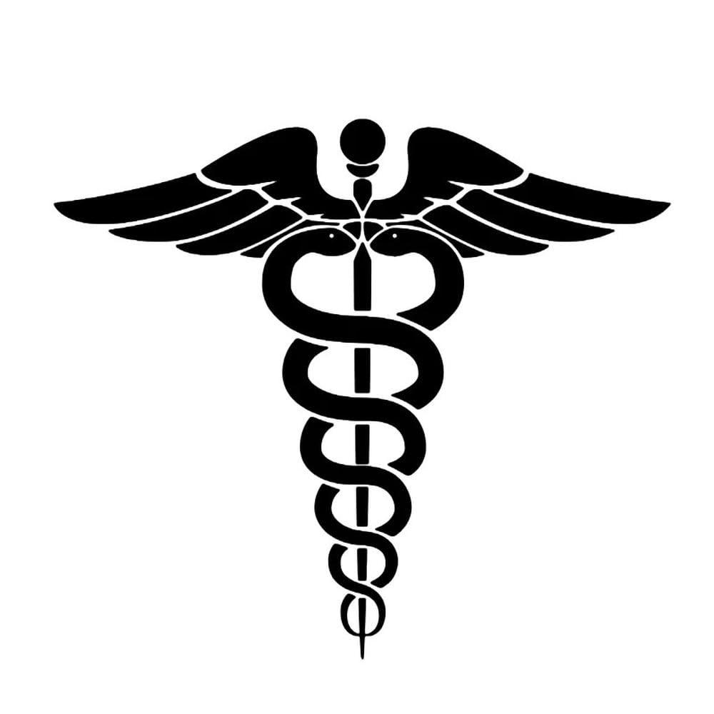 Bertdcx Black Auto Accessory Car Stickers Vinyl Decal Medical Sign Motorcycle Decorative Accessories(Black)