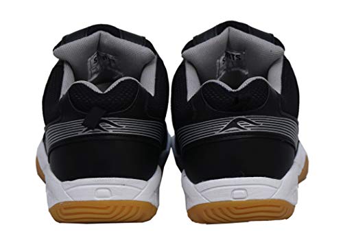 Image of FOOTFIX Unisex Spectrum Black Non Marking PU Badminton Shoes