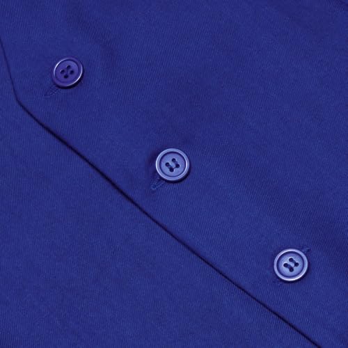 Image of Hi-Tie Men's Formal Suit Vest Solid Fit Vest for Men 3 Pockets V Neck Waistcoat Business Wedding Casual