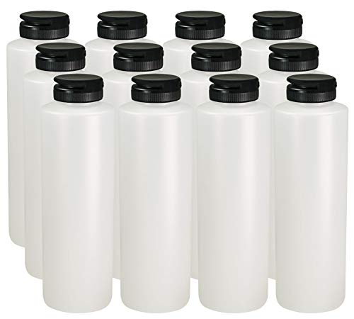 One-Day Sale: Up to 50% Off Pinnacle Mercantile Condiment Squeeze Bottles with Flip Top Hinged Black Cap 16 oz Set of 12 (Perfect for Condiments, Sauces, Dressings, BBQ, Ketchup) Made USA