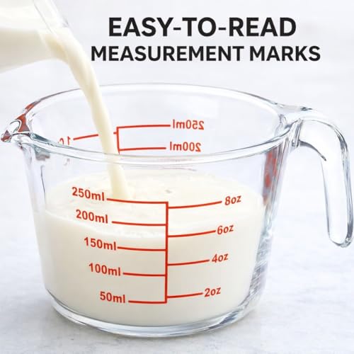 Image of PUREFIT Glass Measuring Cup /Mug /Jar for Kitchen | 1000ml | Microwave, Oven, Freezer & Dishwasher Safe | Borosilicate Glass Measuring Cup for Milk, Water & Ingredients
