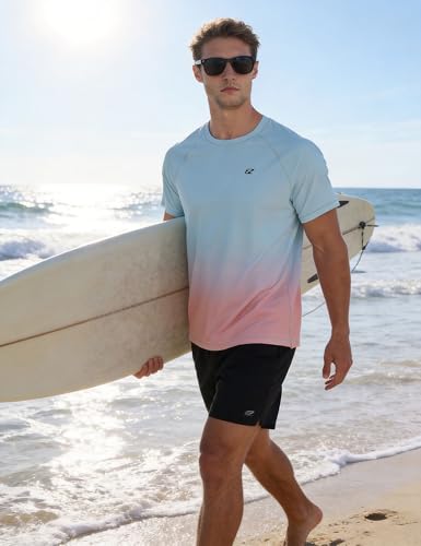 Image of Men's Swim Shirts Rash Guard UPF 50+ UV Sun Protection T-Shirt Quick Dry Fishing Beach T Shirts