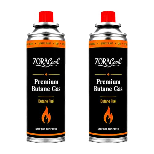 Image of Premium Butane Gas Cylinder 225g High Pressure Portable Can for Camping Stove Kitchen Blow Torch Cartridges Trekking Hiking Cooking Welding Jewellery Lighter Refill Canister(Pack of 2)