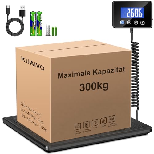 Paketwaage, 300kg/20g Hochpräzise Plattformwaage mit...
