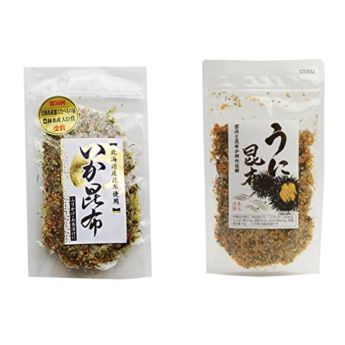海鮮ふりかけ 2種セット (いか昆布 75g & うに昆布 85g) 全国ふりかけグランプリ連続金賞【半生タイプ】