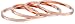 Women's Plain Band Knuckle Midi Stacking Rings, Set of 4 - Rose Gold Plated Stainless Steel - by Silver Phantom Jewelry