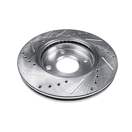 Image of Detroit Axle - 4-Lug Front Brake Rotors for 2005-2010 Chevrolet Cobalt 2007-2010 Pontiac G5 2005-2006 Pursuit 2003-2007 Saturn Ion, Drilled & Slotted Brake Rotors Replacement