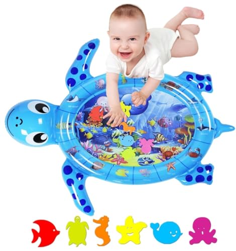 Image of Famous Quality Kids Water Play Mat Toys Inflatable Tummy Time Water Play Mat and Toddlers Perfect Fun Activity Inflatable Mat, Outdoor Water Play Mat for Baby - Pack of 1