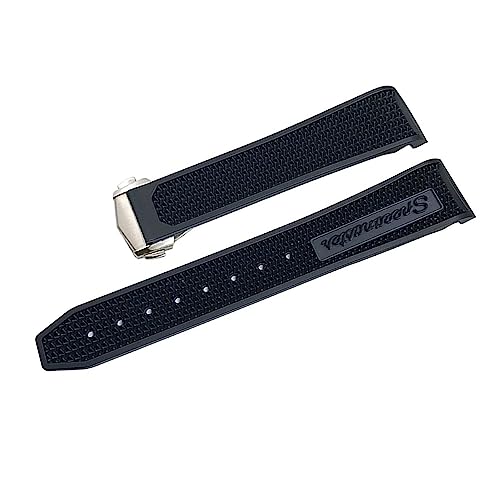 Bracelet montre caoutchouc 22mm noir pour Omega Speedmaster AT150