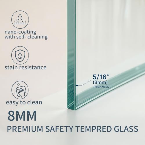 WinZo Frameless Sliding Glass Shower Door 44-48“ W x 75” H, Brushed Gold by WinZo - Used condition - Image 4