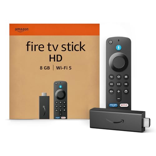 livre Amazon Fire TV Stick HD (Nouvelle génération) | TV gratuite et en direct, télécommande vocale Alexa, contrôle de la maison connectée, streaming HD